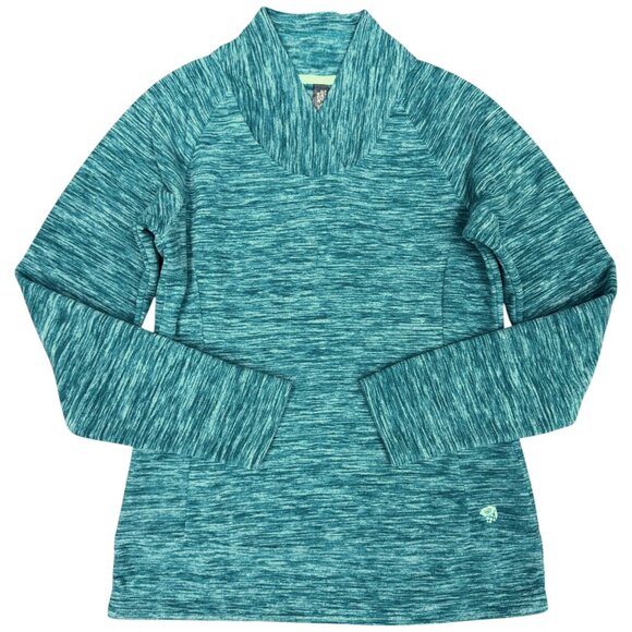 EUC Women's MOUNTAIN‎ HARDWEAR Fleece Pull-Over Marled Green | Size S - Picture 1 of 8